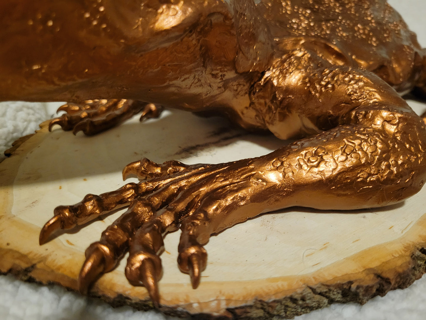 Crocodile Monitor Sculpture (Rusting Bronze & Gold)