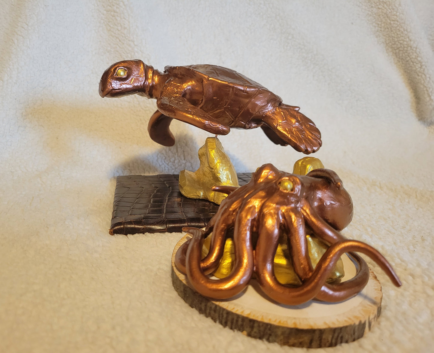 DP-SO | Green Sea Turtle & Atlantic Pygmy Octopus Sculptures