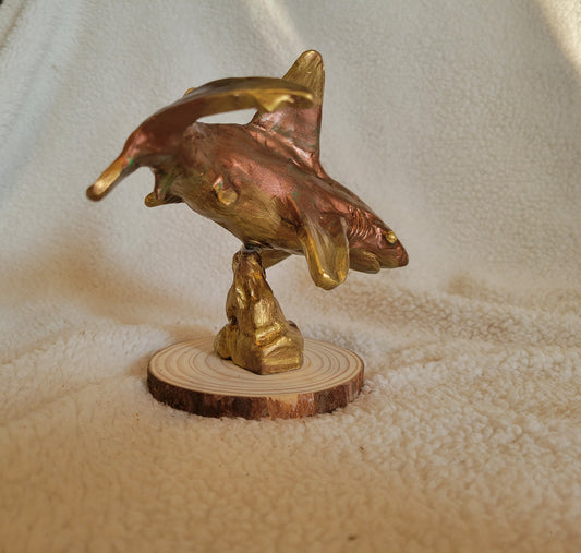 Oceanic Whitetip Shark (Rusting Bronze & Gold)*