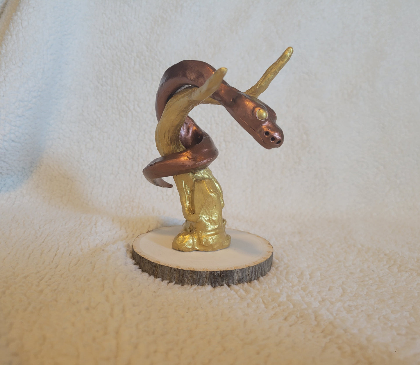 Balled Python Sculpture (Bronze & Gold)