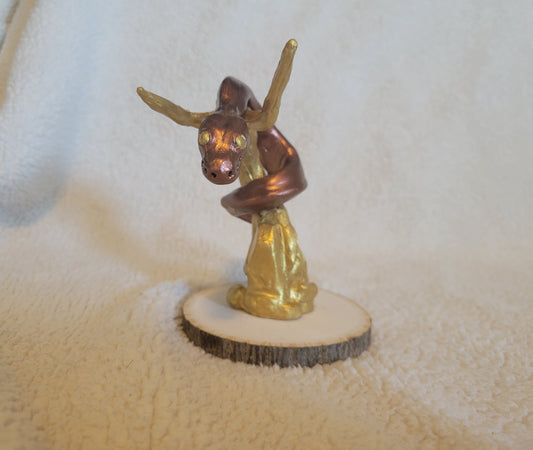 Balled Python Sculpture (Bronze & Gold)