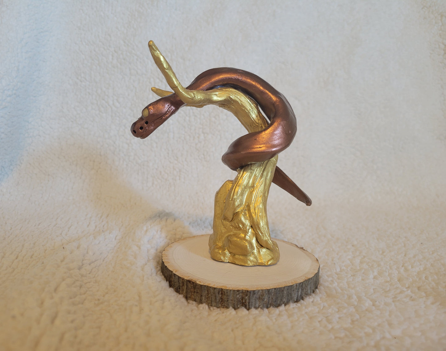 Balled Python Sculpture (Bronze & Gold)