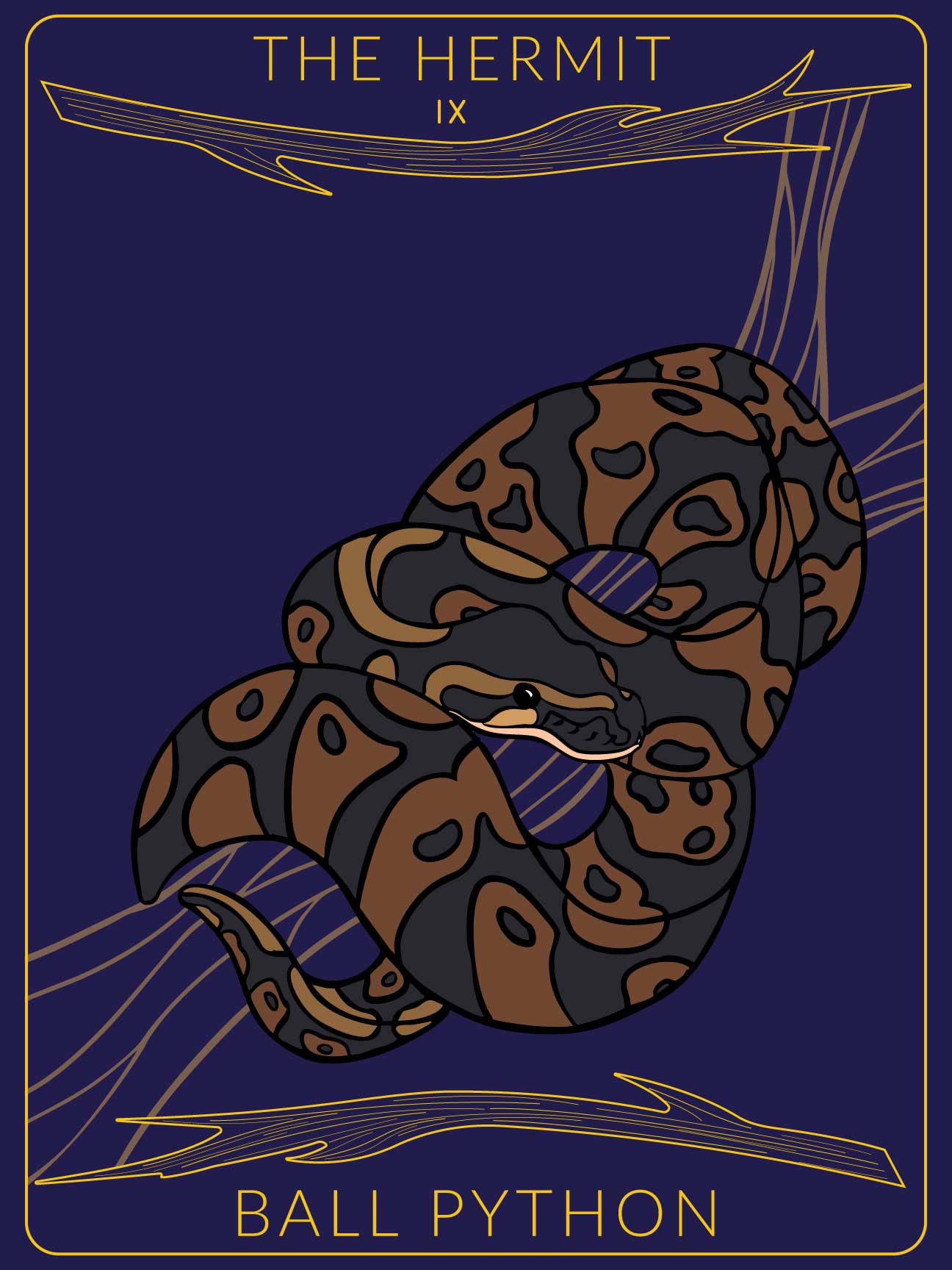 Ball Python Tarot Card