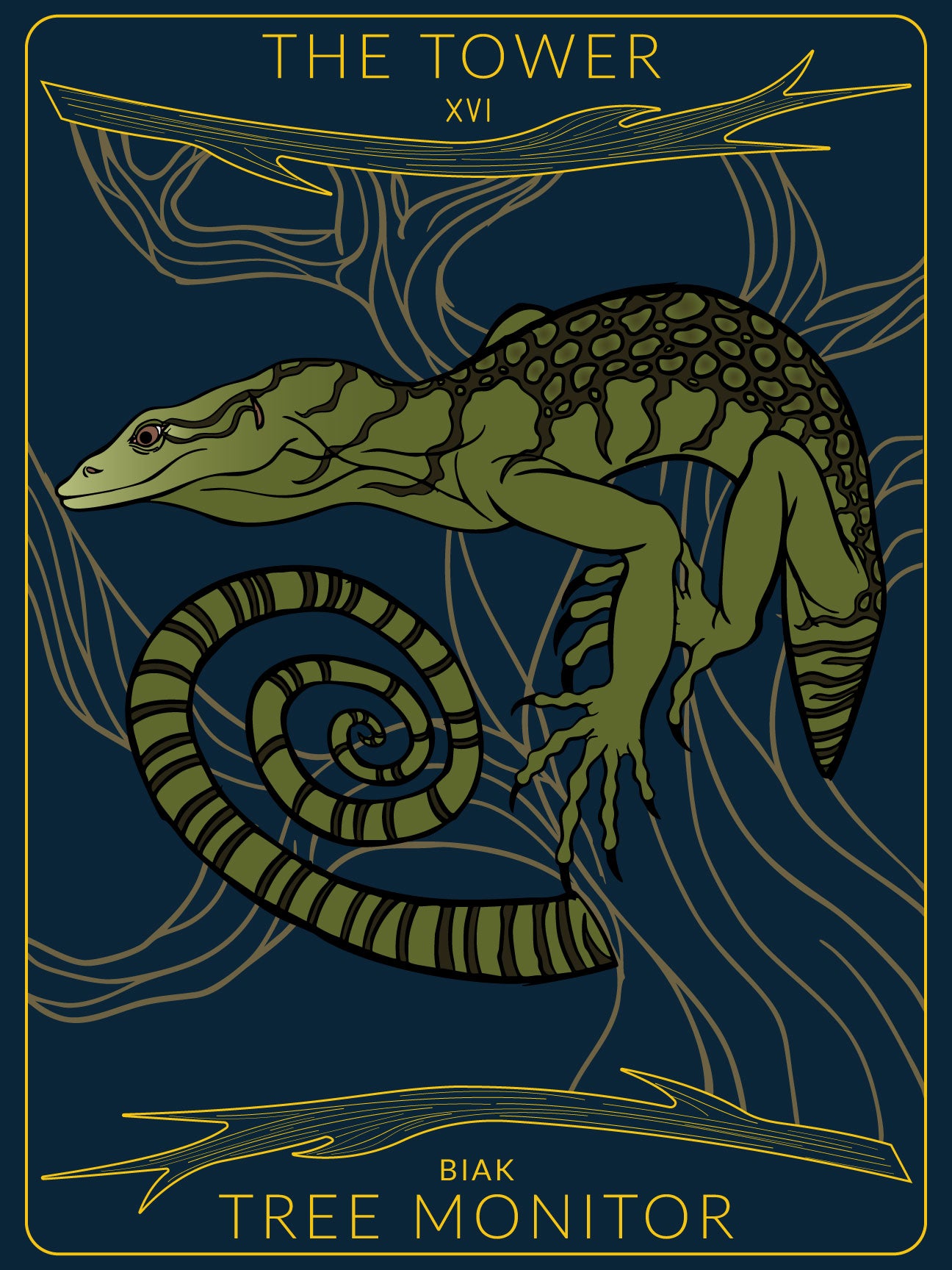 Tree Monitor Tarot Card