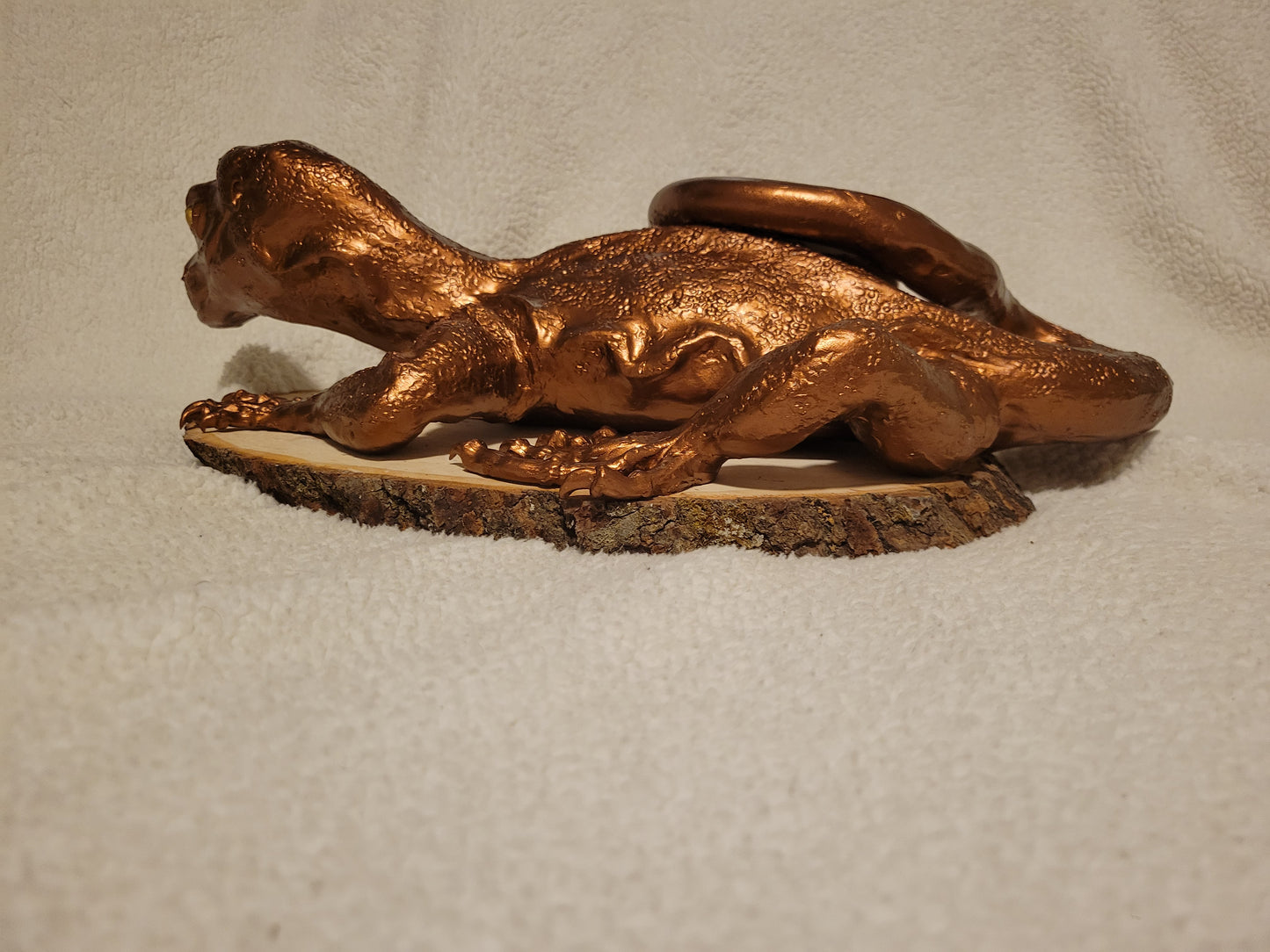 Crocodile Monitor Sculpture (Rusting Bronze & Gold)