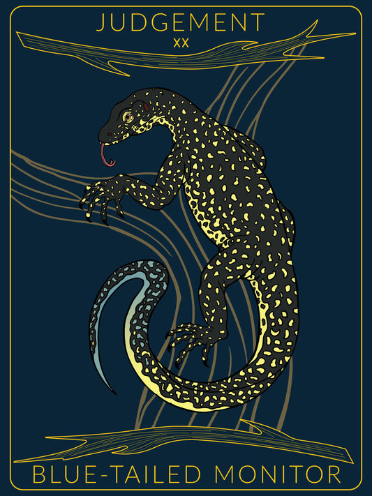 Blue-Tailed Monitor Tarot Card