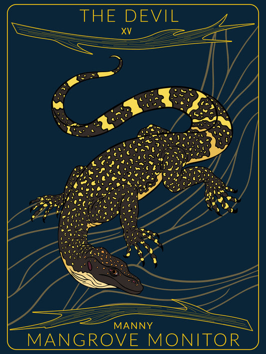 HF-MM | Mangrove Monitor Tarot Card